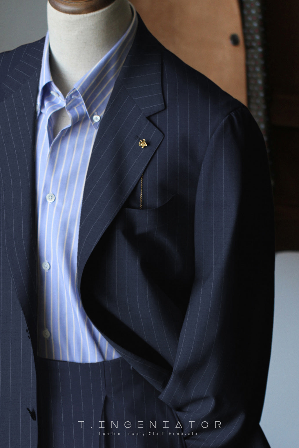 (half canvas) dark brown superfine merino wool suit